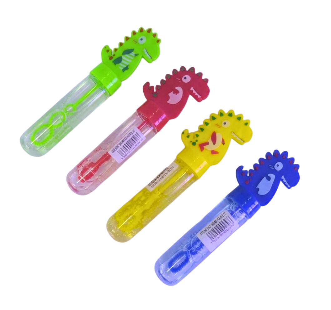 TUBO DE BURBUJAS DINOSAURIO 14CM