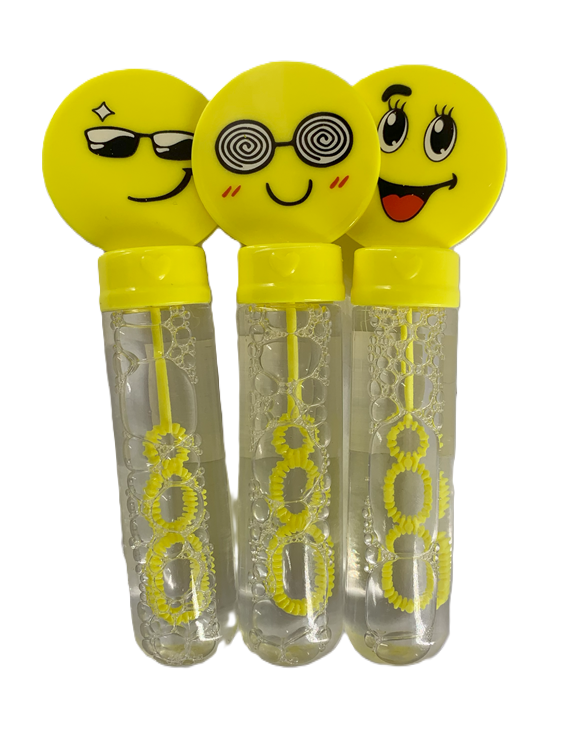 TUBO DE BURBUJAS EMOJIS 14CM