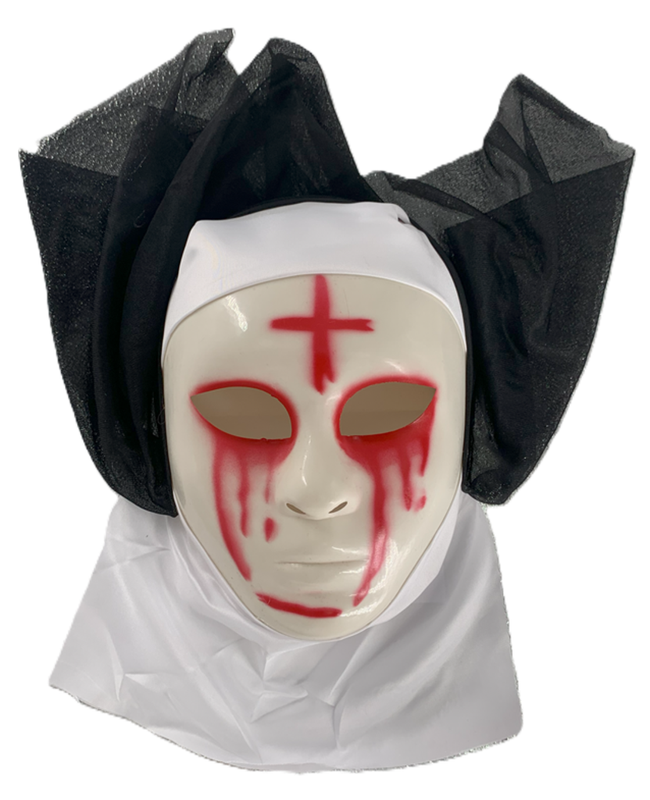 MASCARA MONJA  TERROR PLASTICA