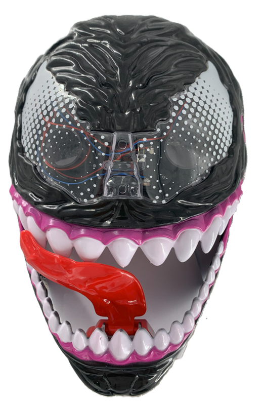 MASCARA VENOM  PLASTICA NEGRA/FUCSIA