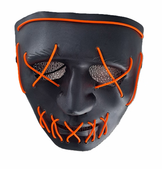 MASCARA BOCAS Y OJOS COCIDOS   NEGRA PLASTICA