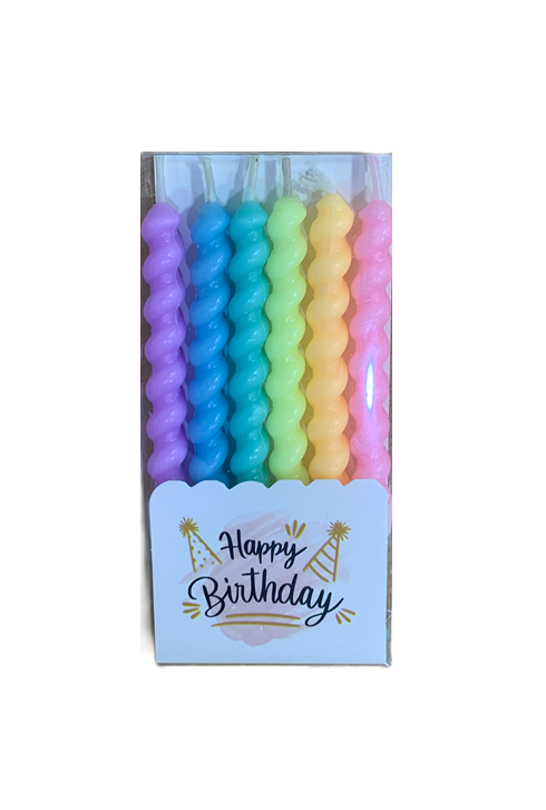 VELAS DE CUMPLEANOS PASTEL TIPO TORNILLO