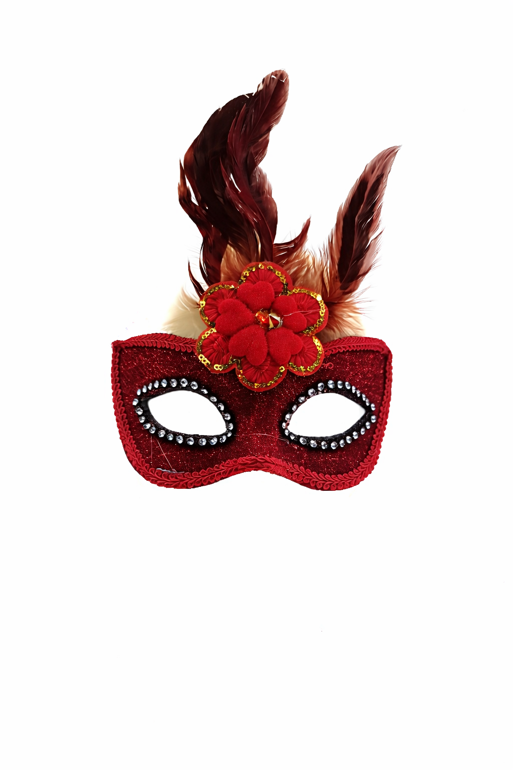 ANTIFAZ CON PLUMAS Y FLOR