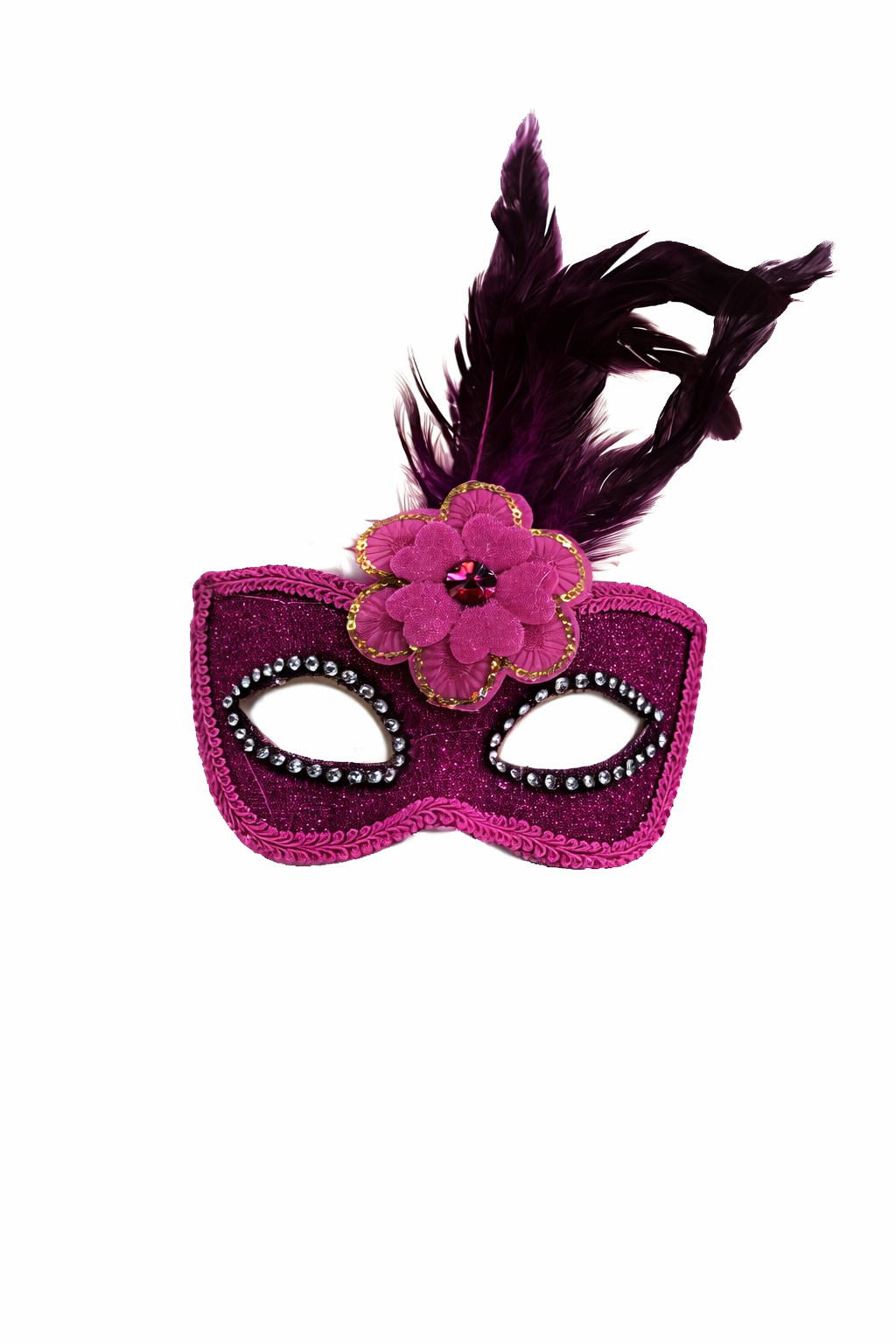 ANTIFAZ CON PLUMAS Y FLOR