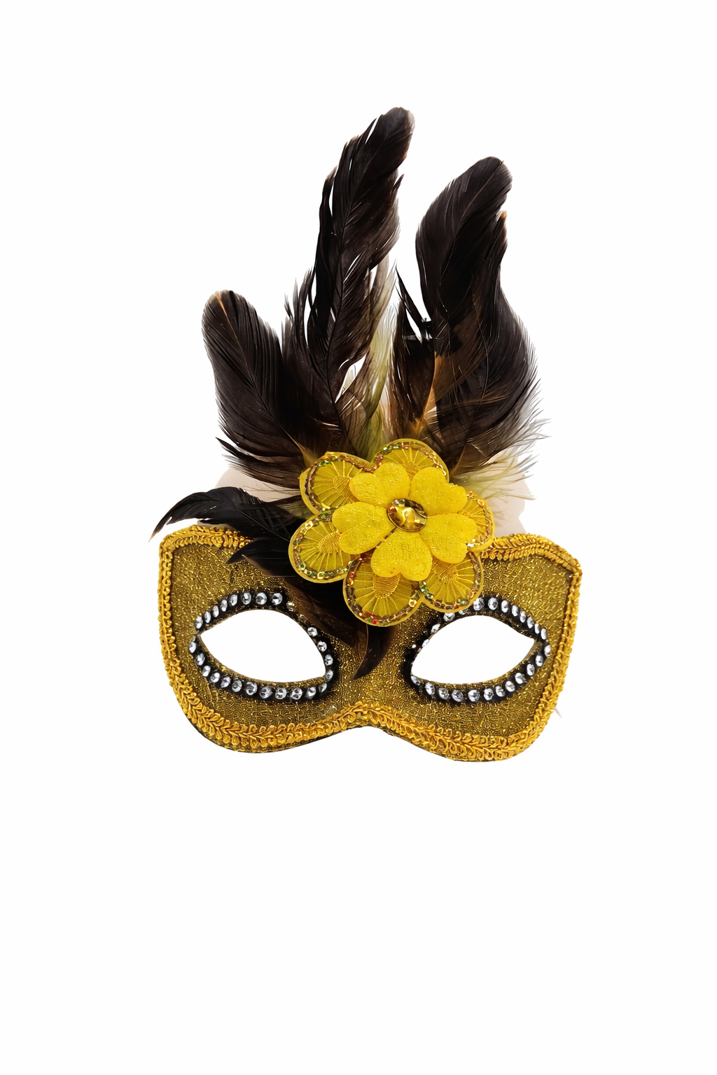 ANTIFAZ CON PLUMAS Y FLOR