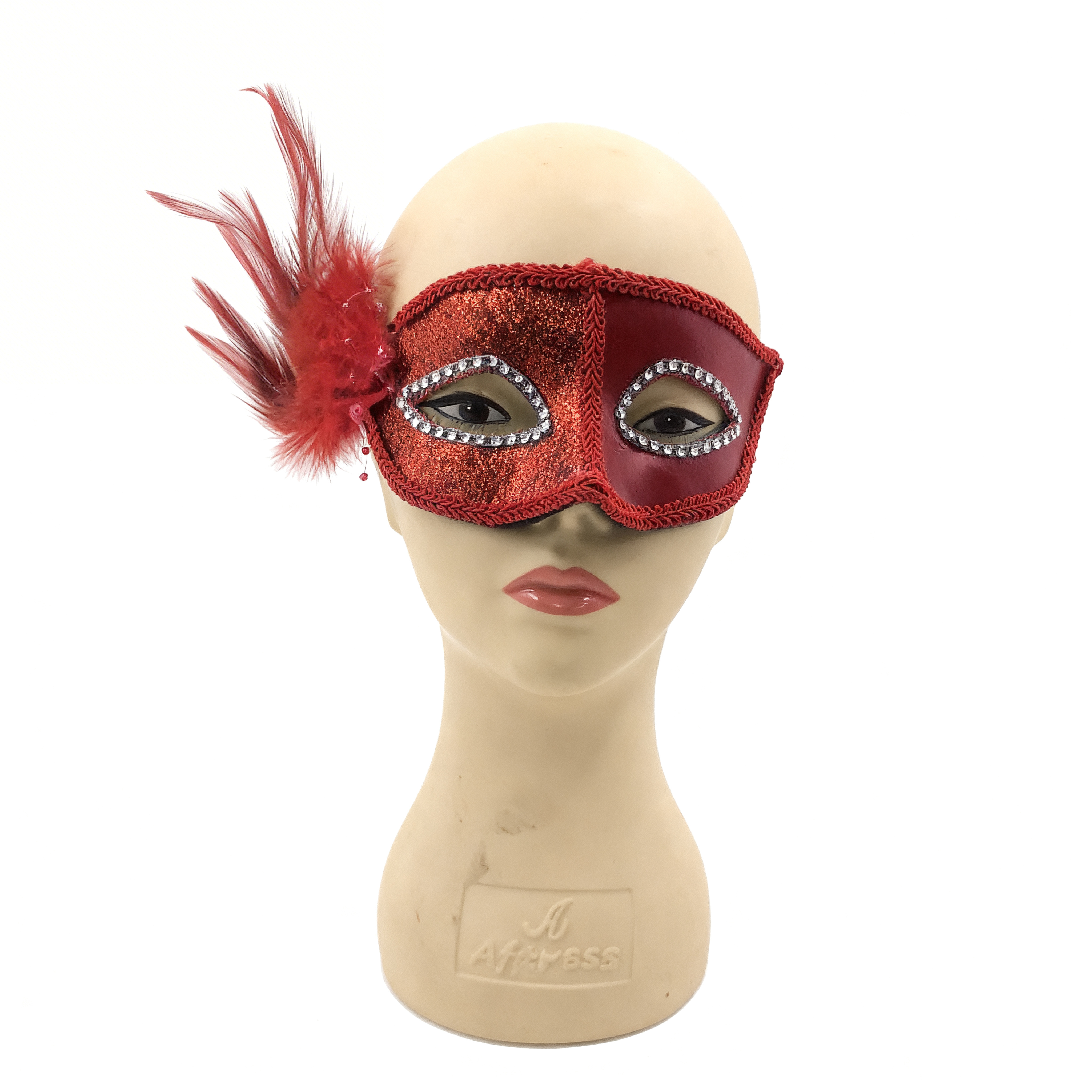 ANTIFAZ CON PLUMAS LATERAL UNICOLOR