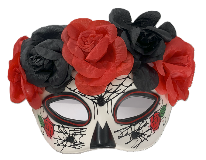 ANTIFAZ  DE LOS MUERTOS CON FLORES