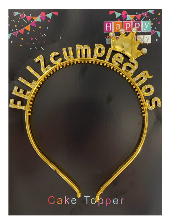 CINTILLO  CUMPLEAÑO DORADO