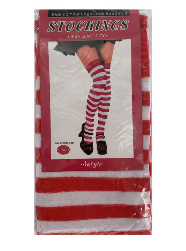 MEDIAS PANTY RAYAS ROJAS Y BLANCAS