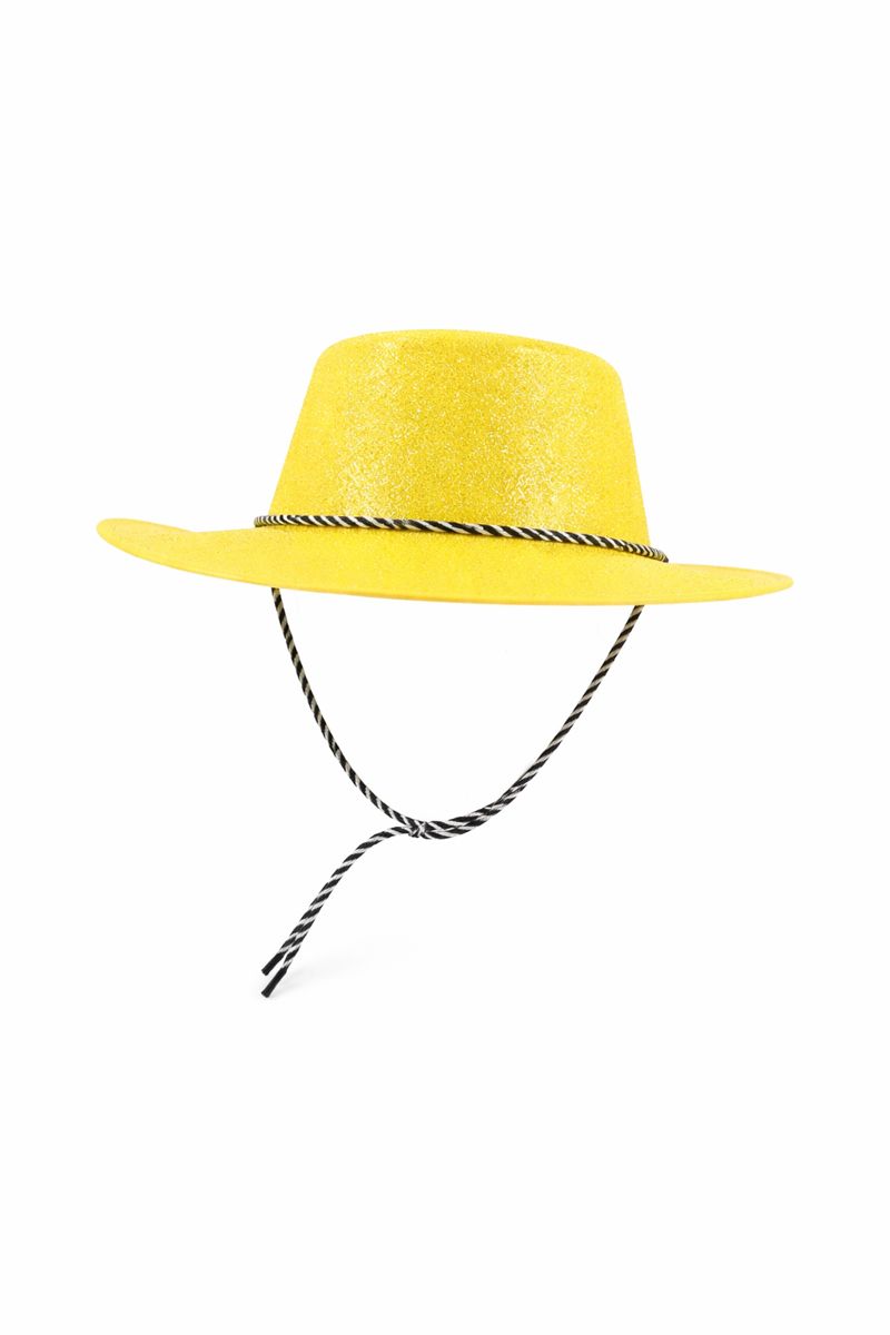 SOMBRERO PLASTICO 34*28 CM ESCARCHADO VAQUERO