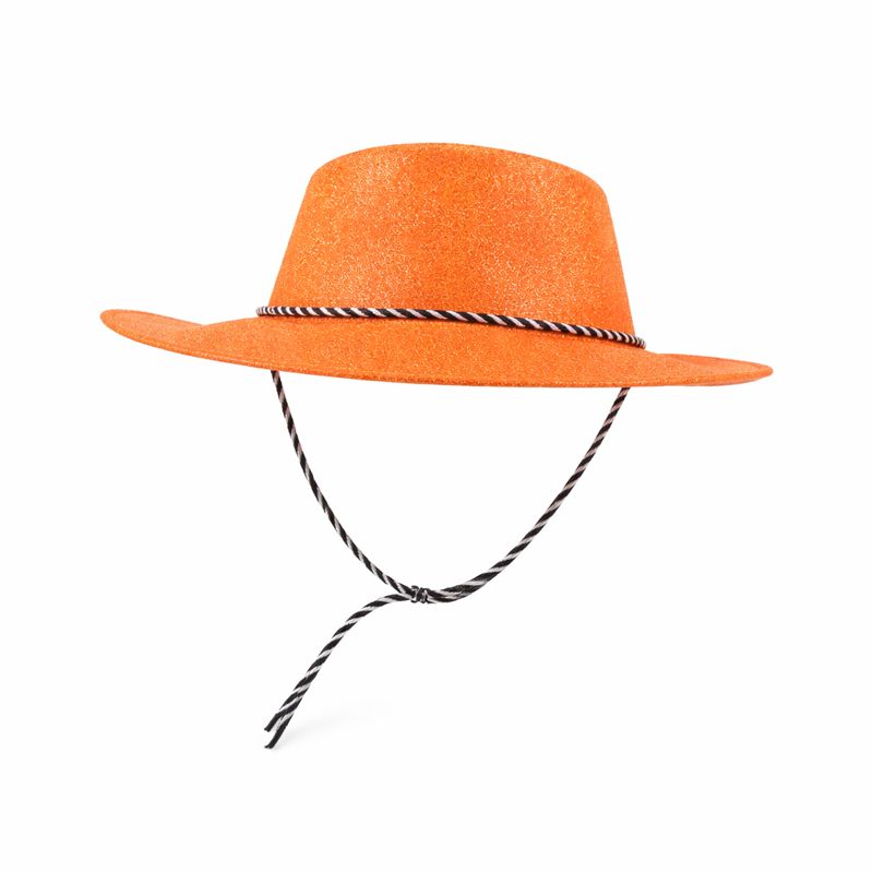 SOMBRERO PLASTICO 34*28 CM ESCARCHADO VAQUERO