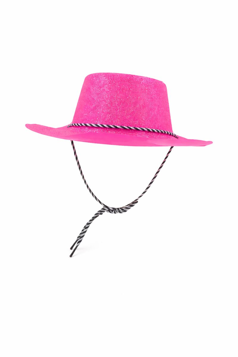 SOMBRERO PLASTICO 34*28 CM ESCARCHADO VAQUERO
