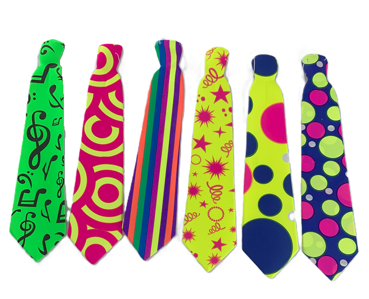 CORBATA PEQ PLASTICO NEON MODELOS VARIOS
