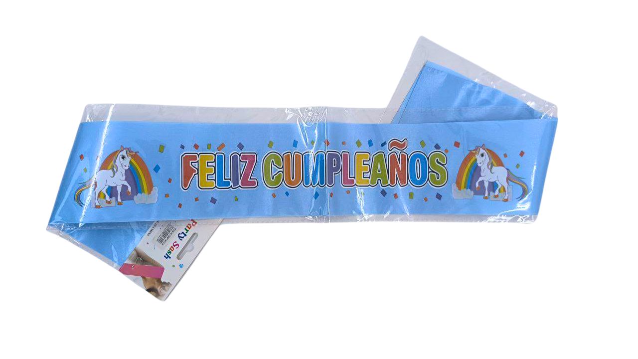 BANDA FELIZ CUMPLEANOS UNICORNIO