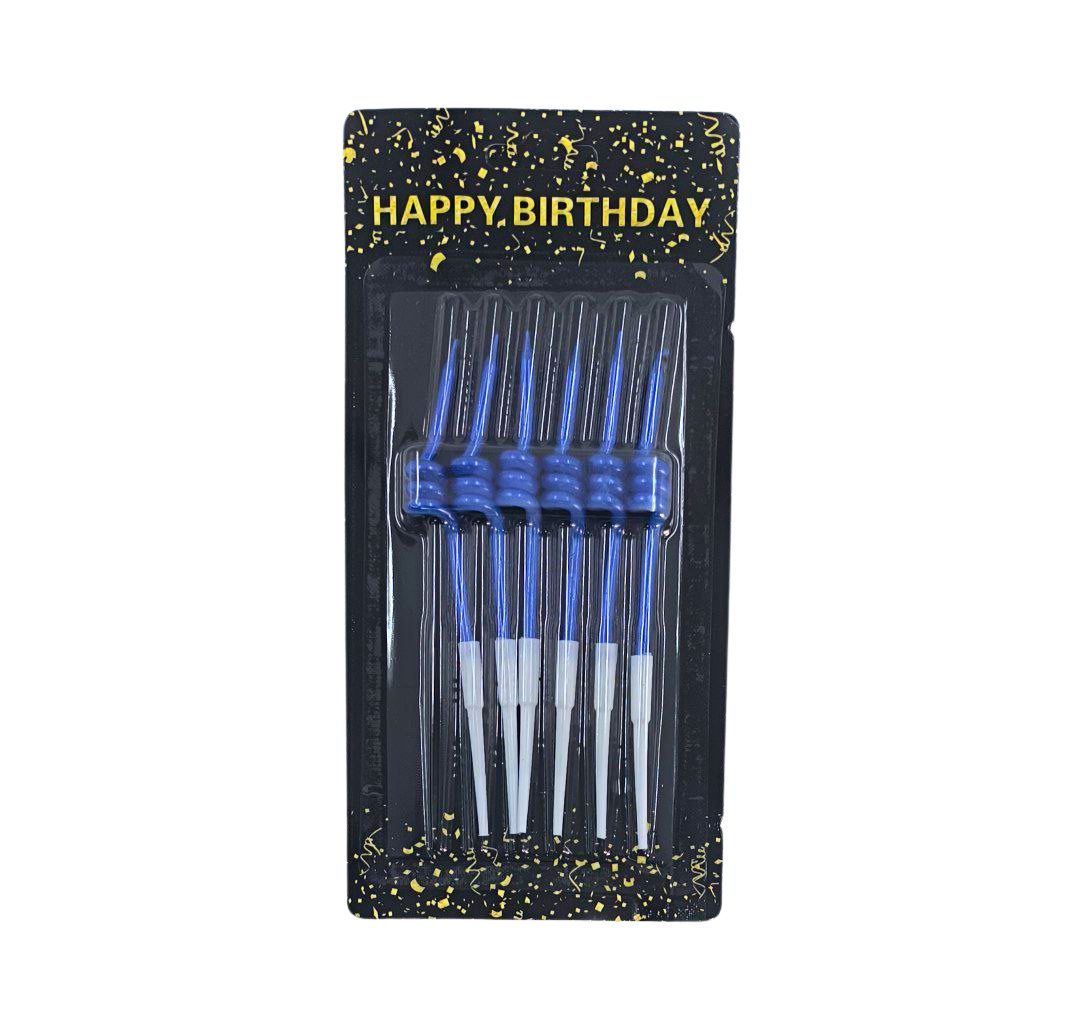 VELAS CUMPLEAÑOS METALIZADAS 6PZ