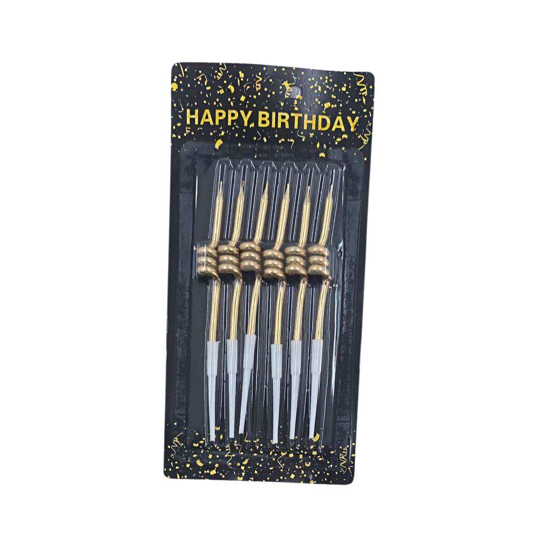 VELAS CUMPLEAÑOS METALIZADAS 6PZ