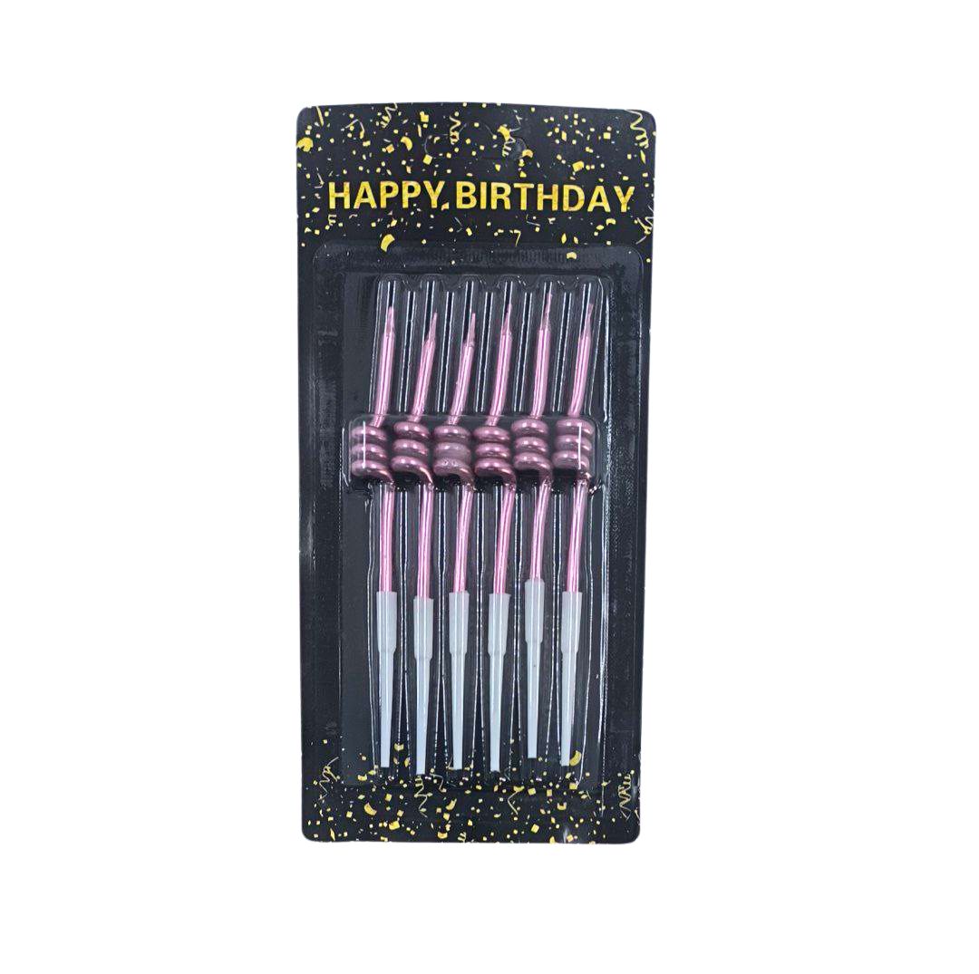 VELAS CUMPLEAÑOS METALIZADAS 6PZ