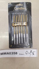 VELAS CUMPLEAÑOS METALIZADAS 6PZ