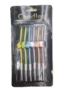 VELAS  CUMPLEAÑOS MULTICOLOR 6PZ