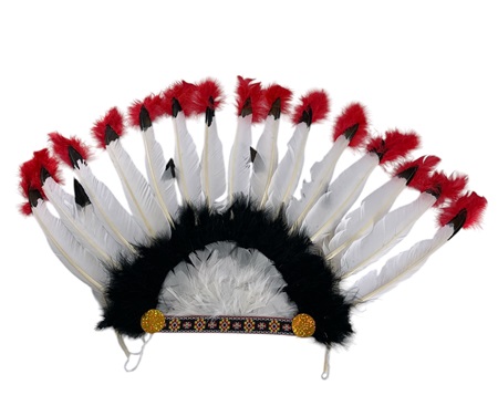 PENACHO DE INDIO 65*40 CM BLANCO/ROJO