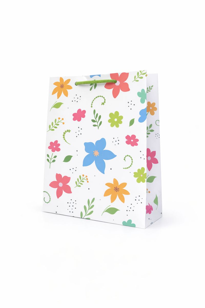 BOLSA DE REGALO CON FLORES 18*7.5*22