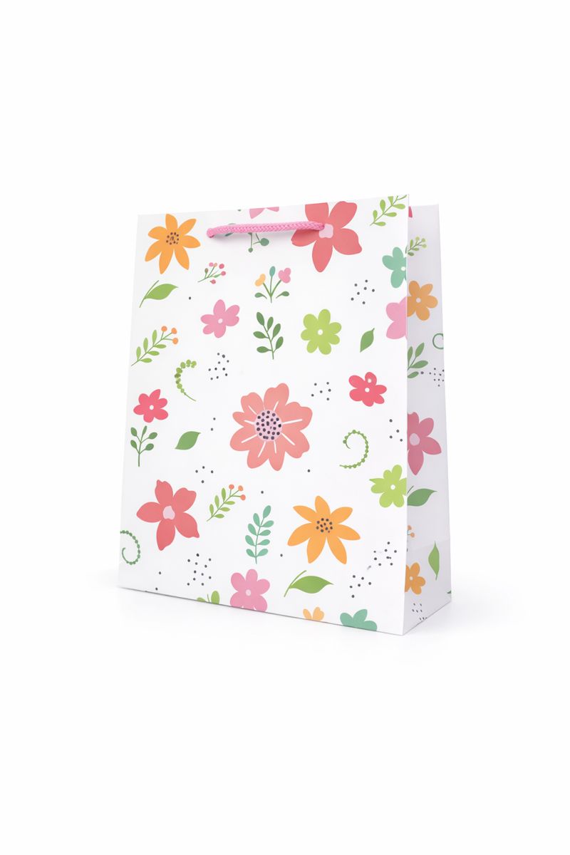 BOLSA DE REGALO CON FLORES 18*7.5*22