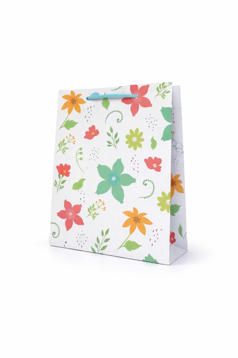 BOLSA DE REGALO CON FLORES 18*7.5*22