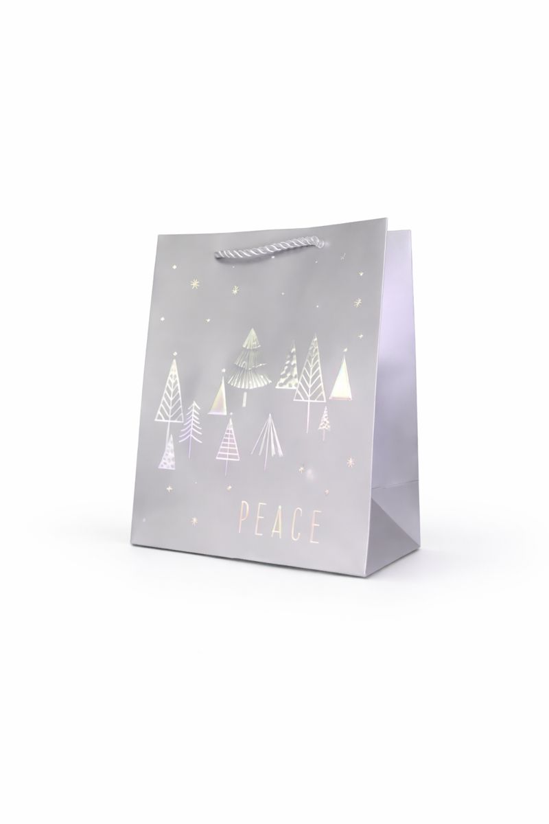 BOLSA DE REGALO NAVIDAD CON PINOS 18*23*10