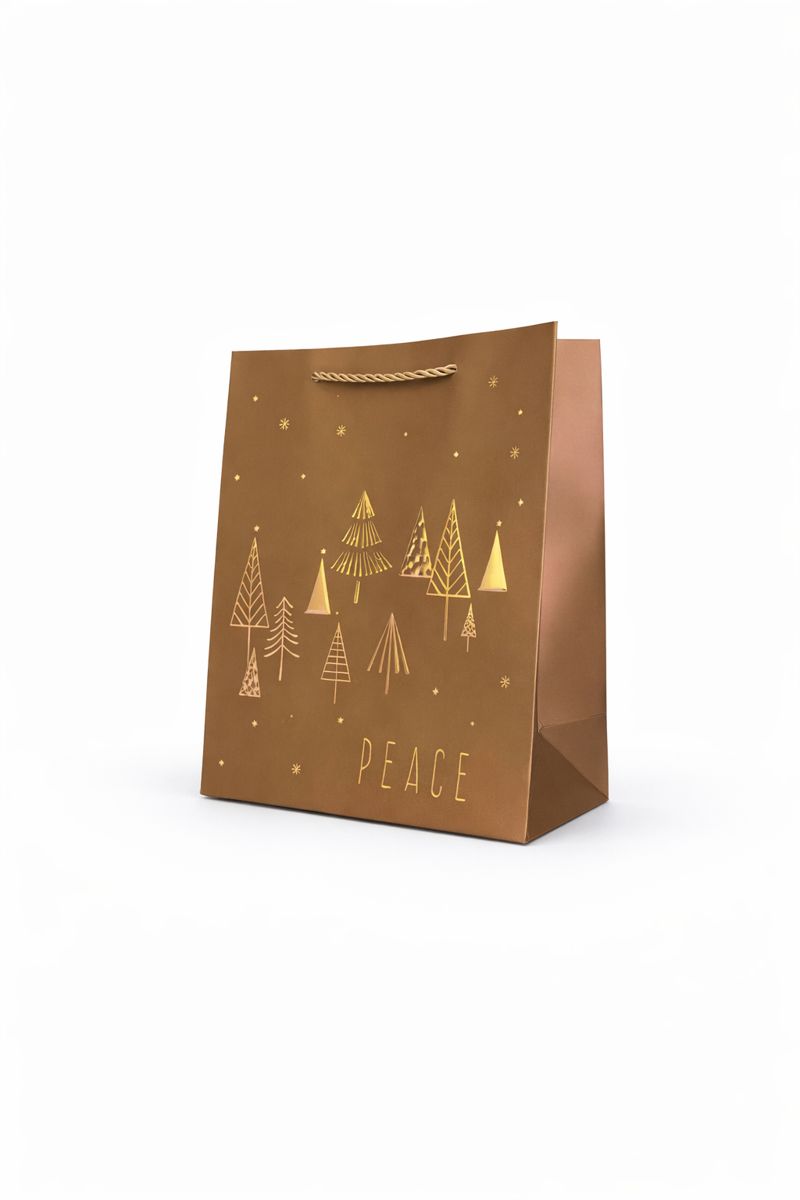 BOLSA DE REGALO NAVIDAD CON PINOS 18*23*10
