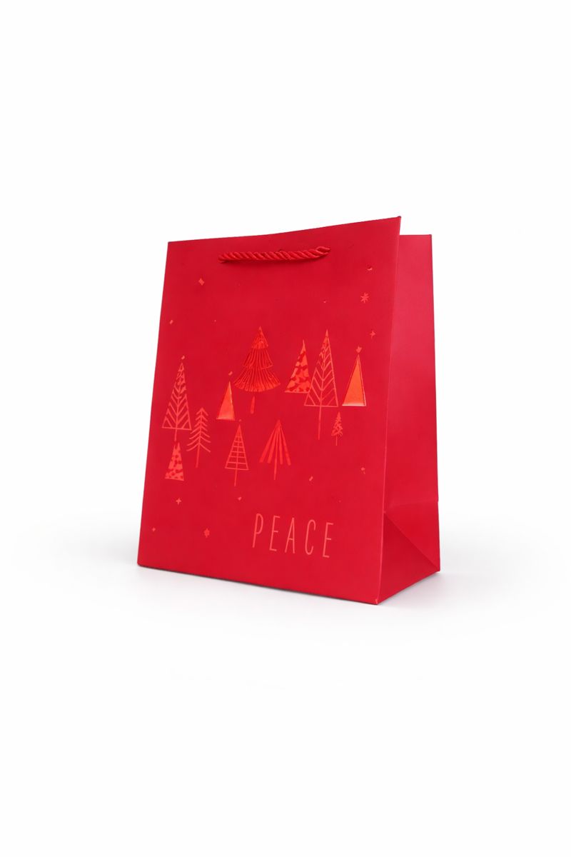BOLSA DE REGALO NAVIDAD CON PINOS 18*23*10