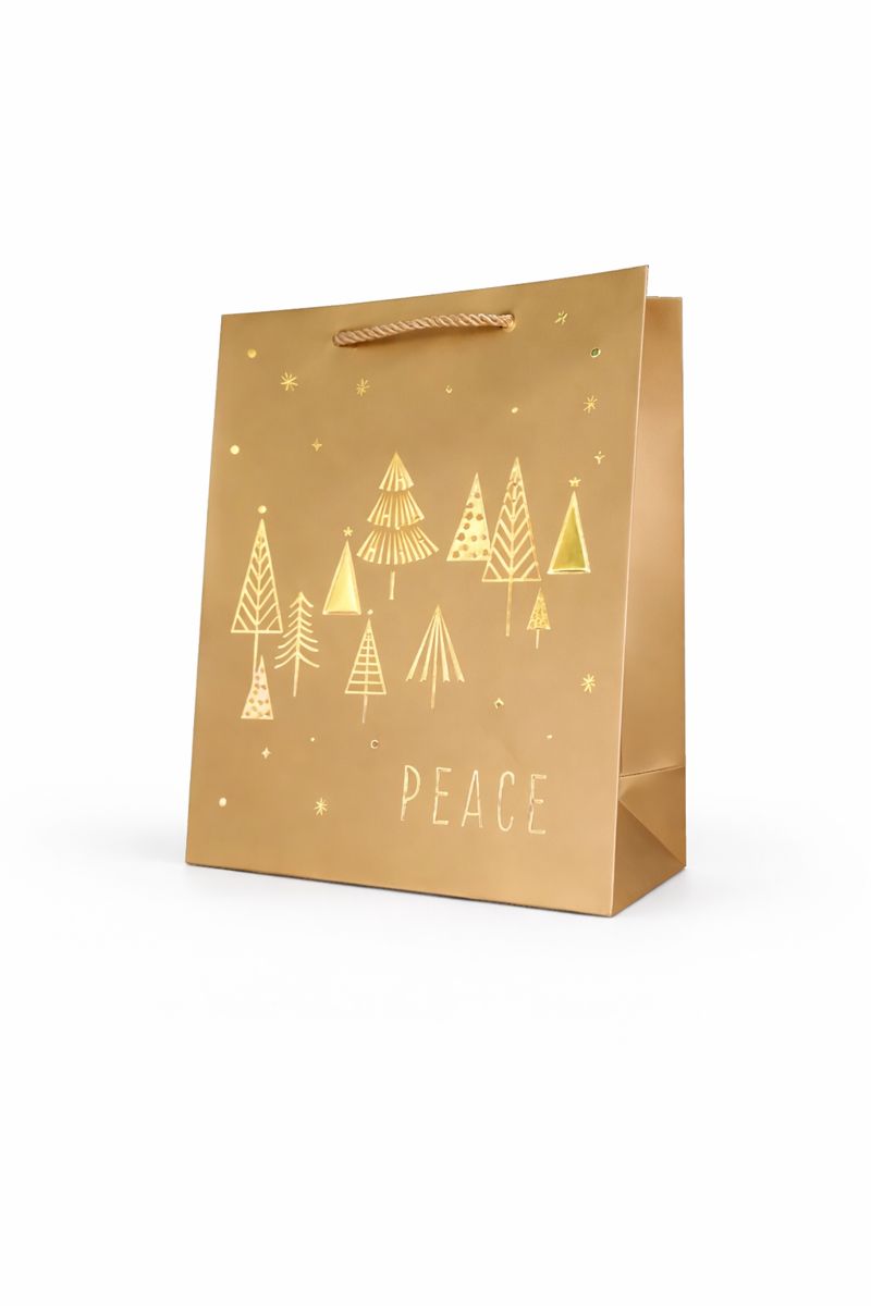 BOLSA DE REGALO NAVIDAD CON PINOS 26*32*12