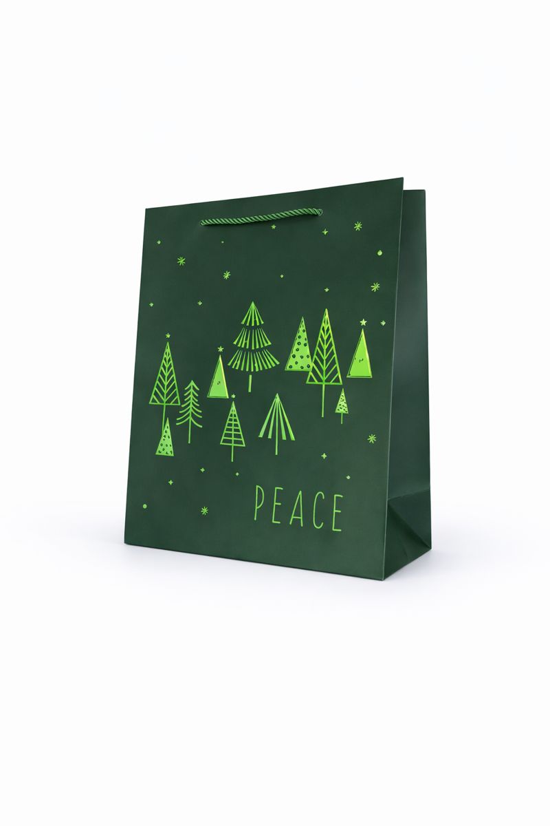 BOLSA DE REGALO NAVIDAD CON PINOS 30*42*12