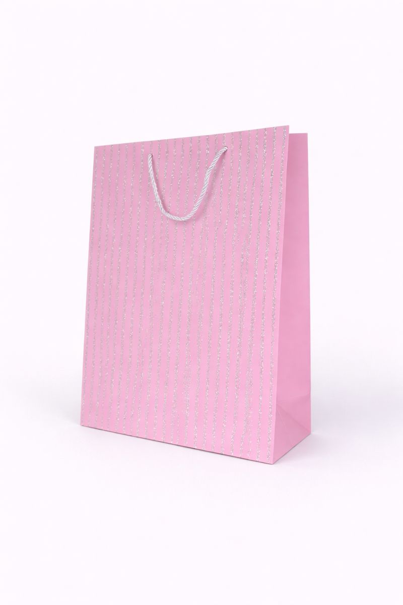 BOLSA DE REGALO FRANJAS VERTICAL ESCARCHADA 30*42*12