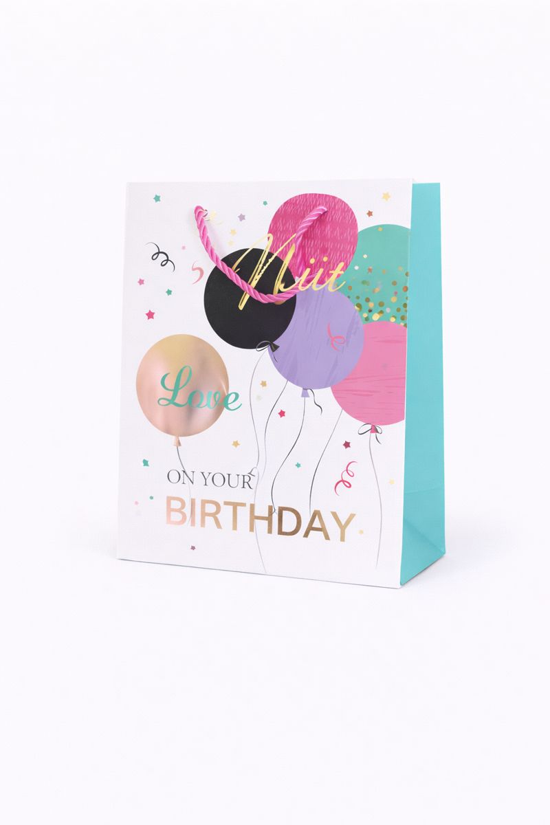 BOLSA DE REGALO BIRTHDAY GLOBOS 18*23*10