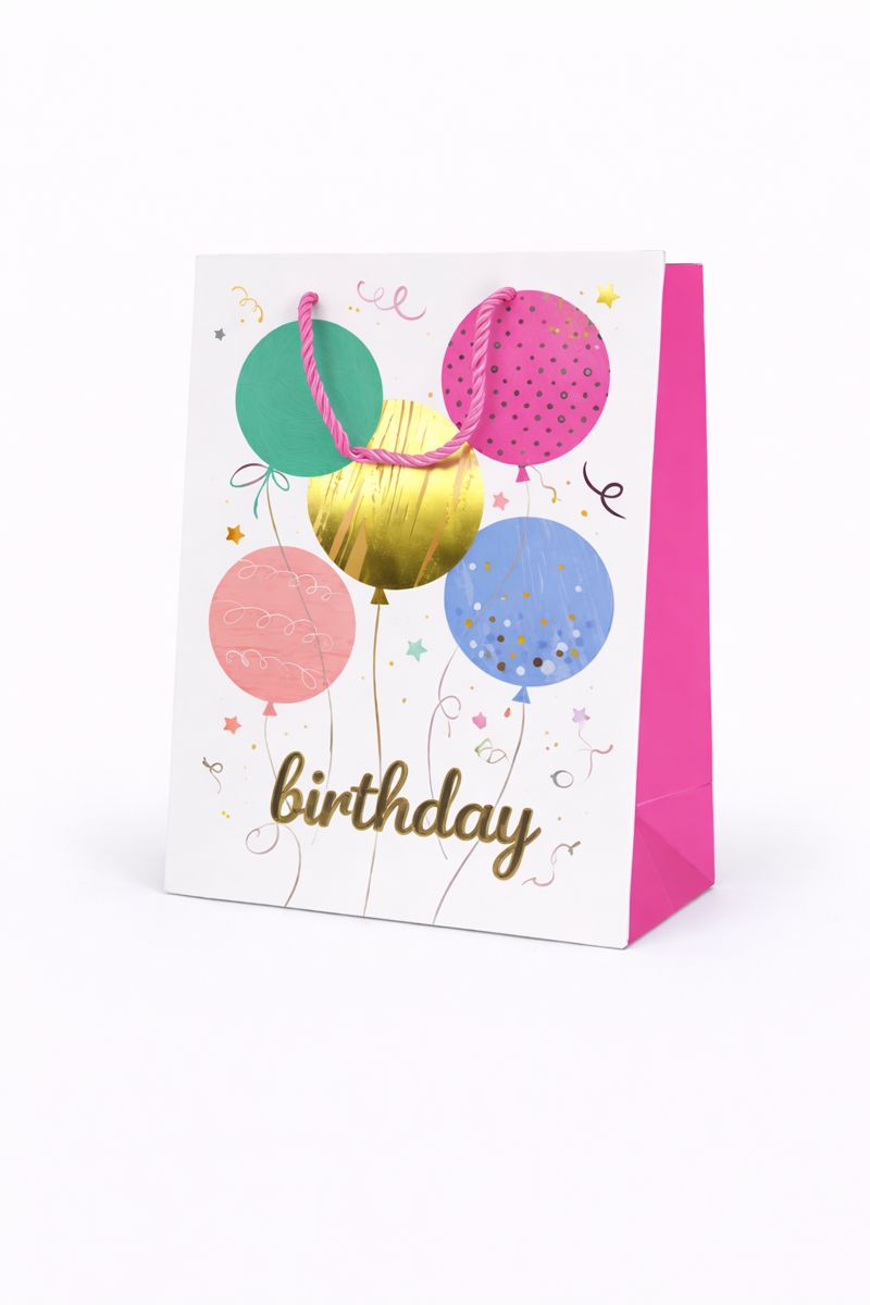 BOLSA DE REGALO BIRTHDAY GLOBOS 18*23*10