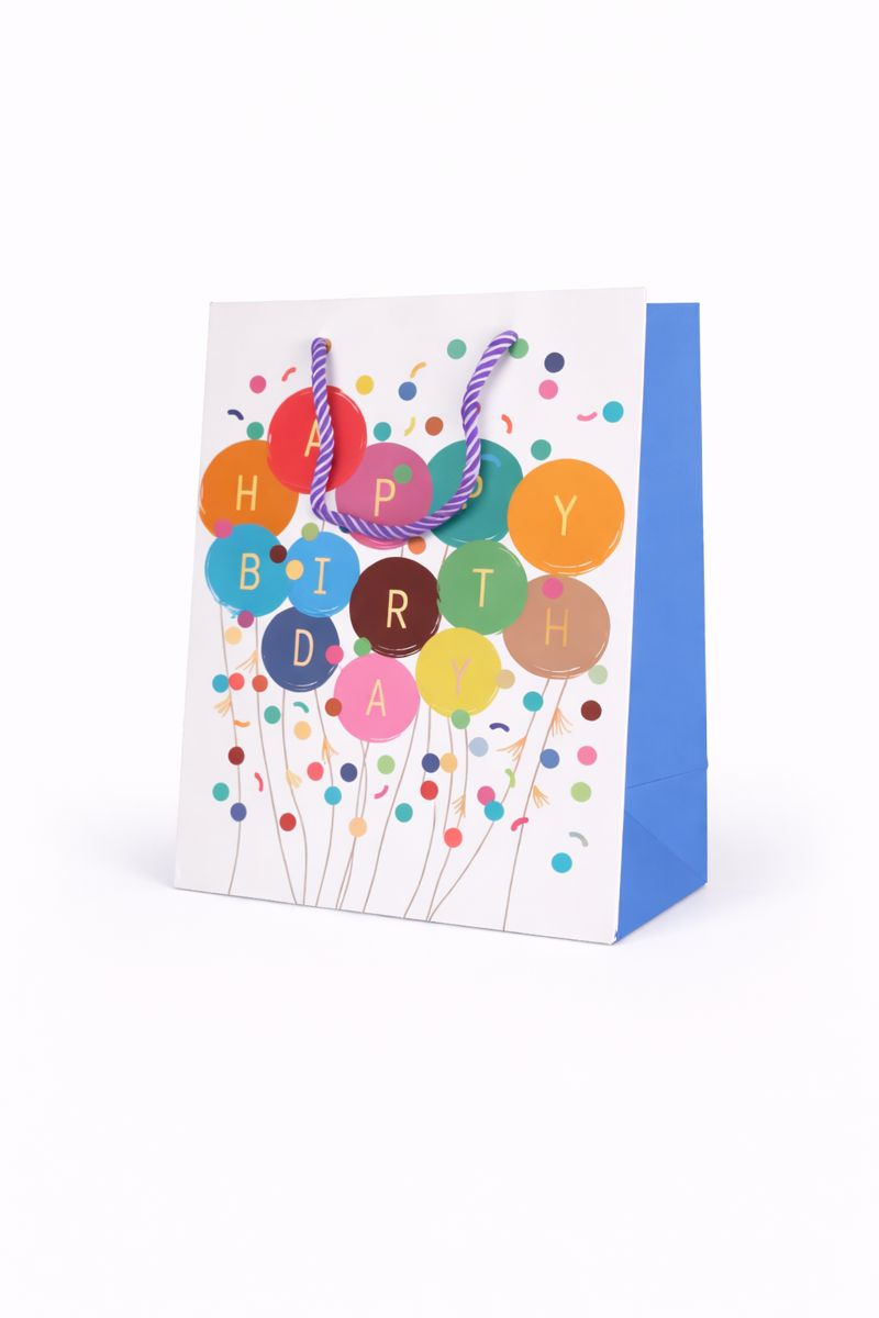 BOLSA DE REGALO BIRTHDAY GLOBOS 18*23*10