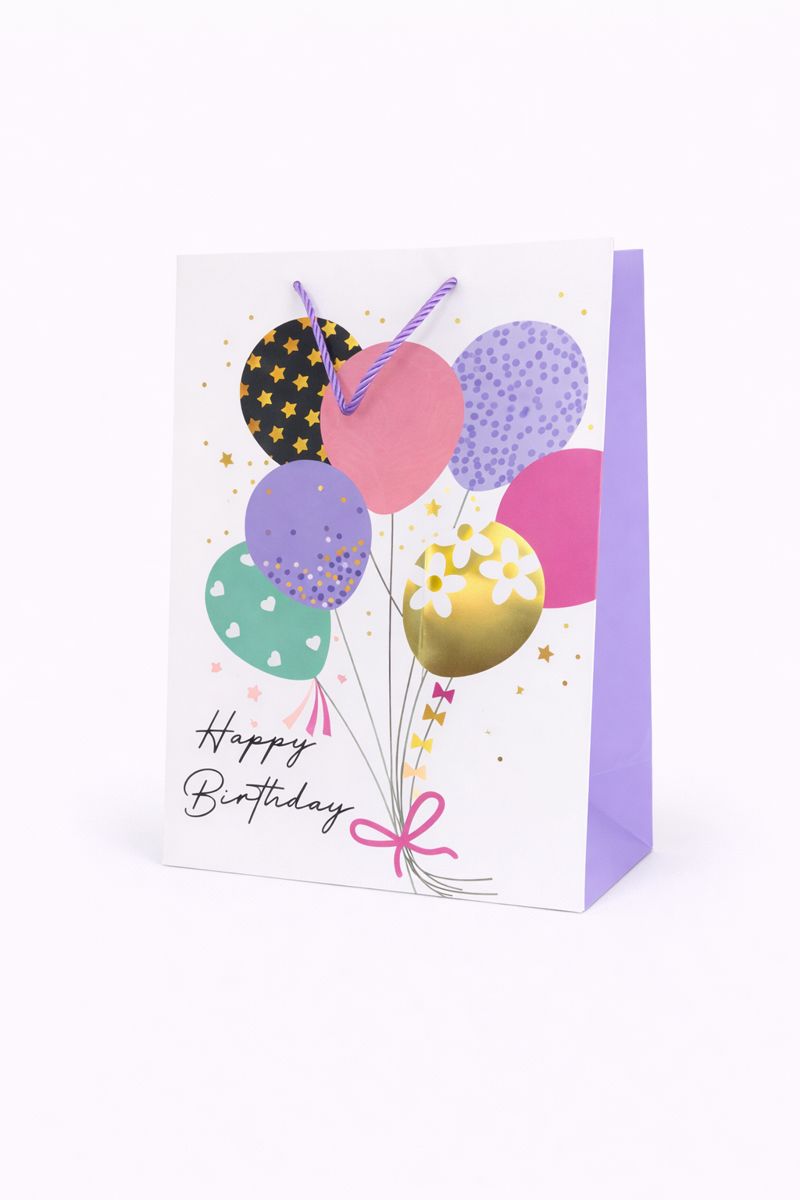 BOLSA DE REGALO BIRTHDAY GLOBOS 30*42*12