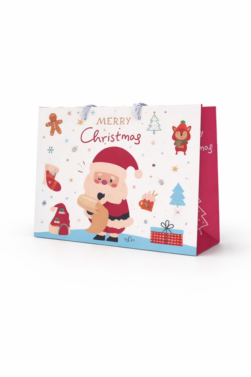 BOLSA DE REGALO MERRY CHRISTMAS SANTA 24.5*9.5*19.5