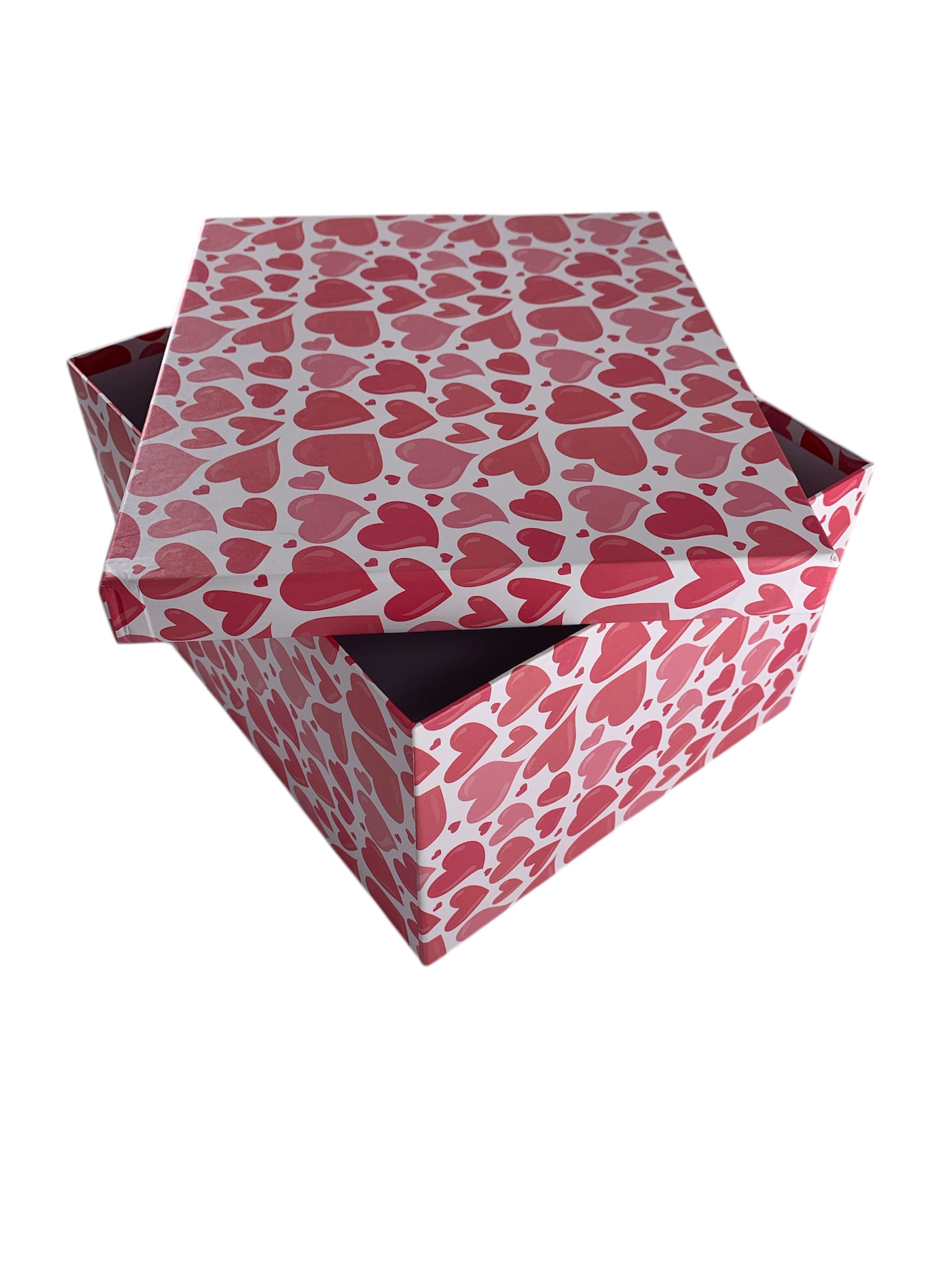 CAJA DE REGALO CORAZONES ROSADOS 30*25*16.5 CM