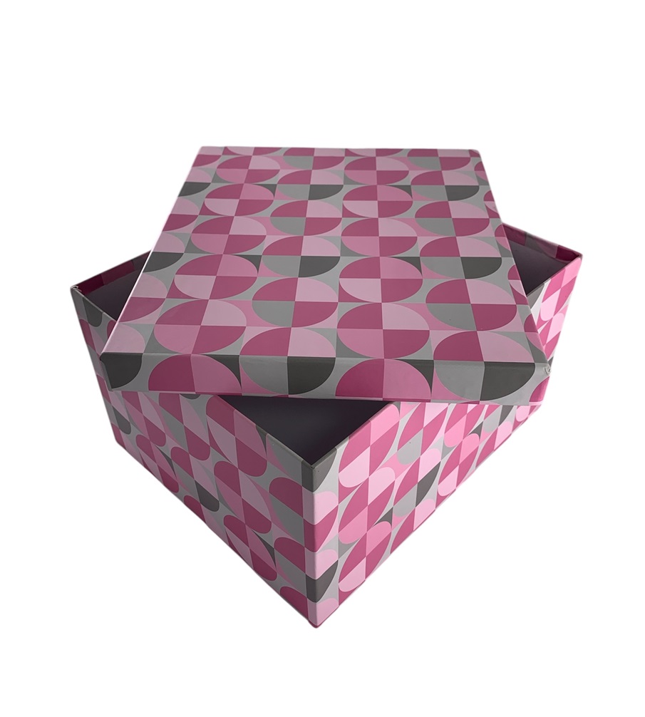 CAJA DE REGALO GEOMETRIA LILA 12*7*7,5 CM