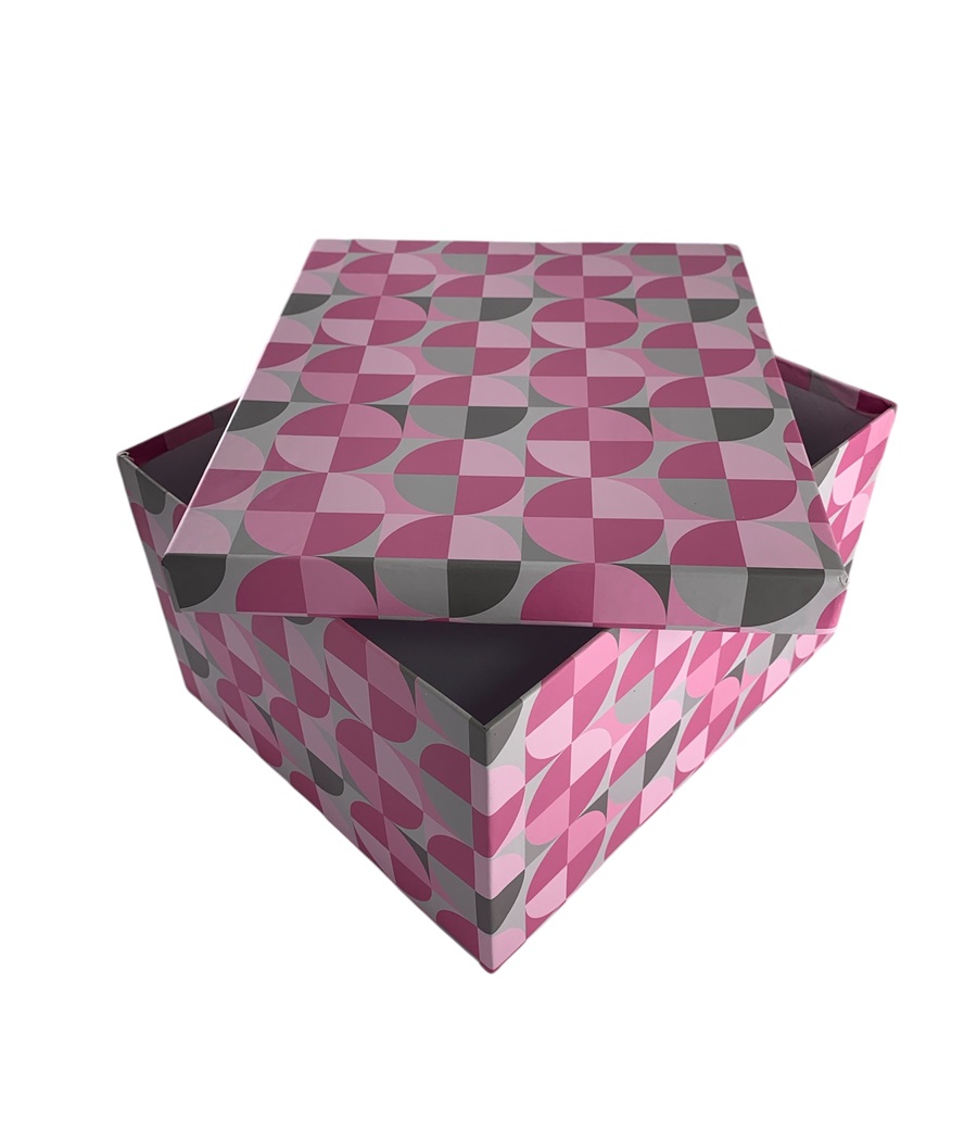 CAJA DE REGALO GEOMETRIA LILA 30*25*16.5 CM