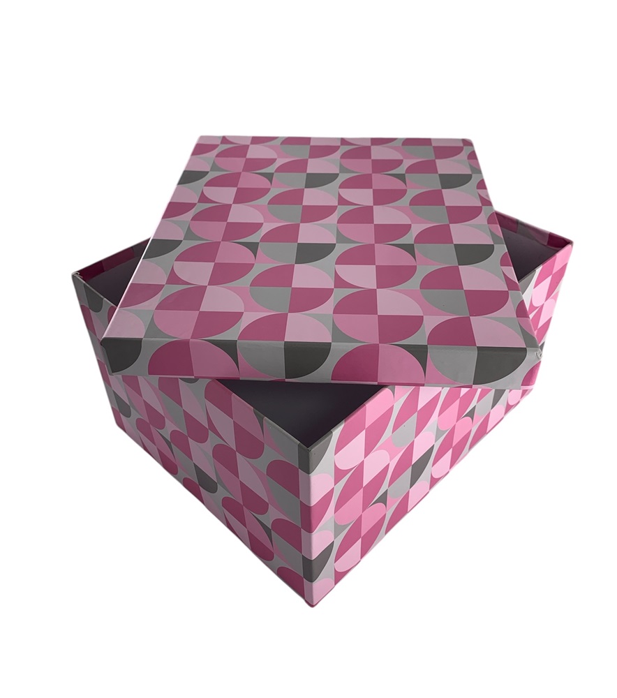 CAJA DE REGALO GEOMETRIA LILA 20*15*11.5 CM