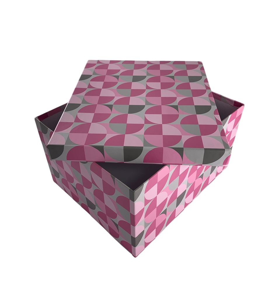 CAJA DE REGALO GEOMETRIA LILA 14*9*8.5 CM