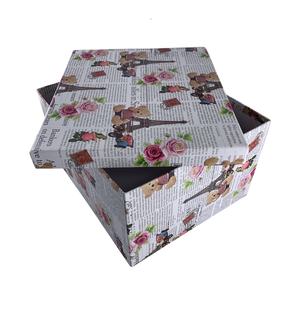 CAJA DE REGALO PERIODICO PARIS 12*7*7.5 CM