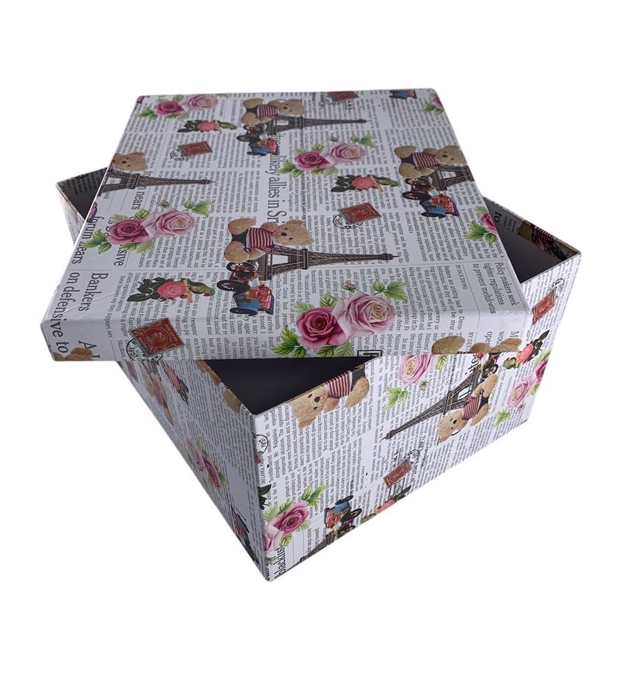 CAJA DE REGALO PERIODICO PARIS 28*23*15.5 CM
