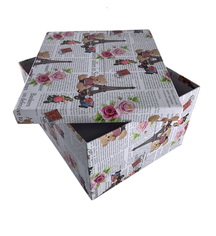 CAJA DE REGALO PERIODICO PARIS 20*15*11.5 CM