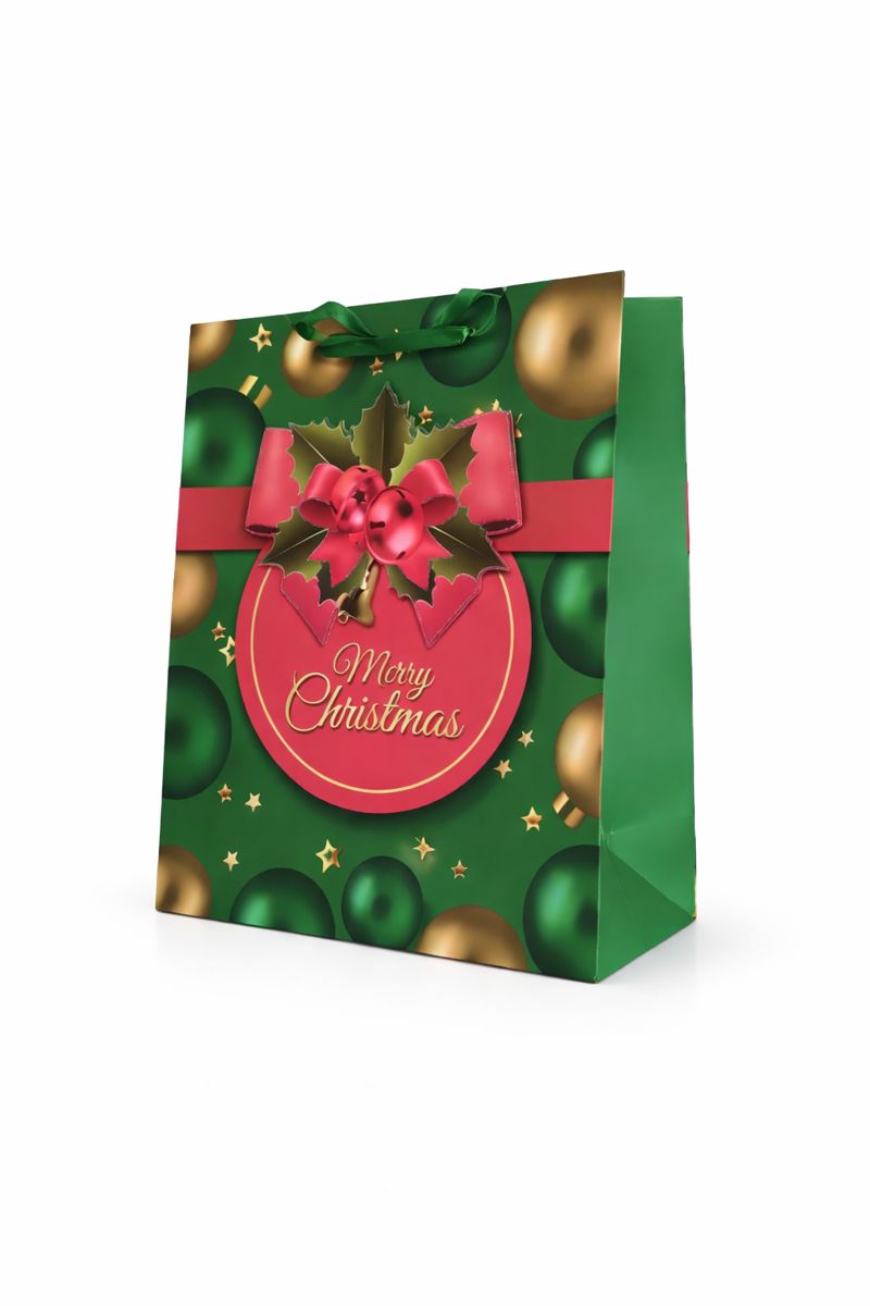 BOLSA DE REGALO MERRY CHRISTMAS ESTAMPADO 3D 26*32*13