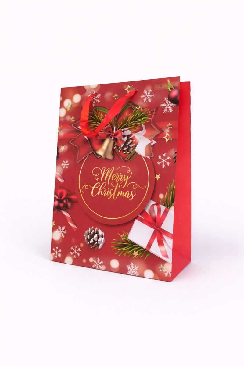 BOLSA DE REGALO MERRY CHRISTMAS ESTAMPADO 3D