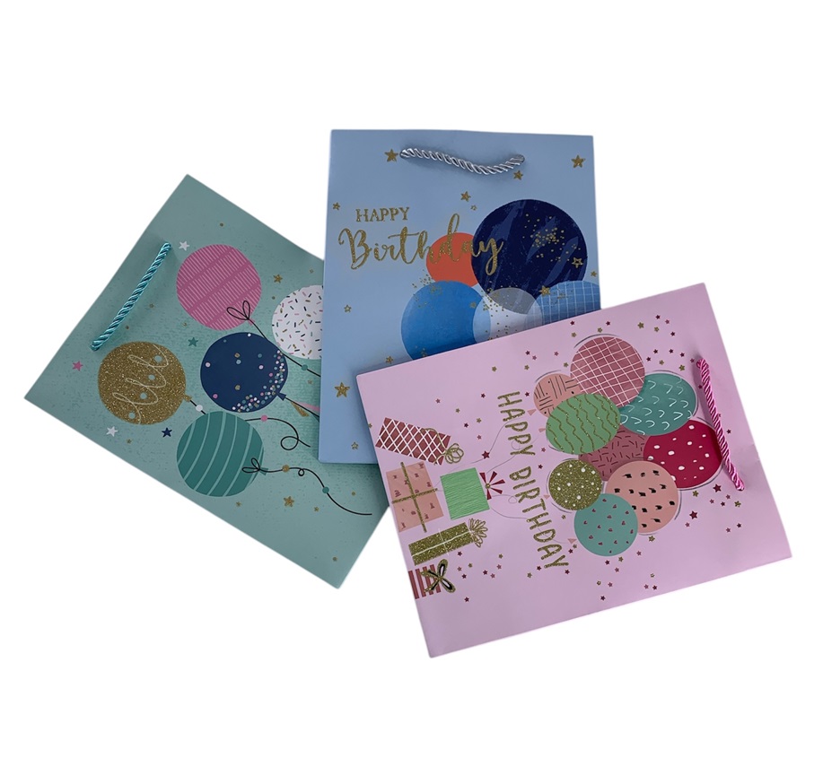 BOLSA DE REGALO HAPPY BIRTHDAY GLOBOS 30*42*13