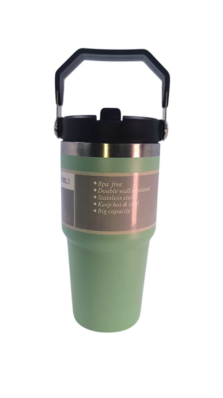 TERMO 600ML UNICOLOR AGARRADERO METALICO